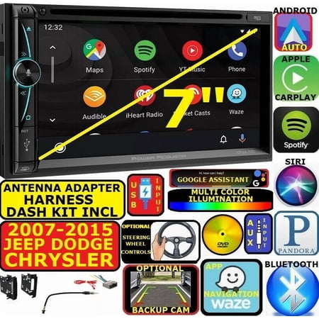 CHRYSLER 300 APPLE CARPLAY NAVIGATION (works with IPHONE) AM/FM USB/BLUETOOTH CAR RADIO STEREO PKG. INCLUDES VEHICLE INSTALLATION HARDWARE: DASH KIT, WIRE HARNESS, AND ANTENNA ADAPTER WHEN REQIRED.