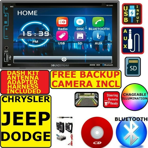 CHRYSLER JEEP DODGE BLUETOOTH TOUCHSCREEN USB SD AUX CAR RADIO STEREO PACKAGE