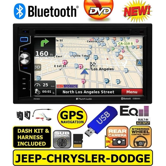 CHRYSLER JEEP DODGE DVD CD USB BLUETOOTH GPS NAVIGATION SYSTEM CAR RADIO STEREO