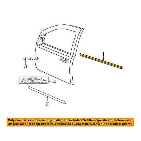 CHRYSLER OEM Front Door Window Sweep-Belt Molding Weatherstrip Left 55364719AB