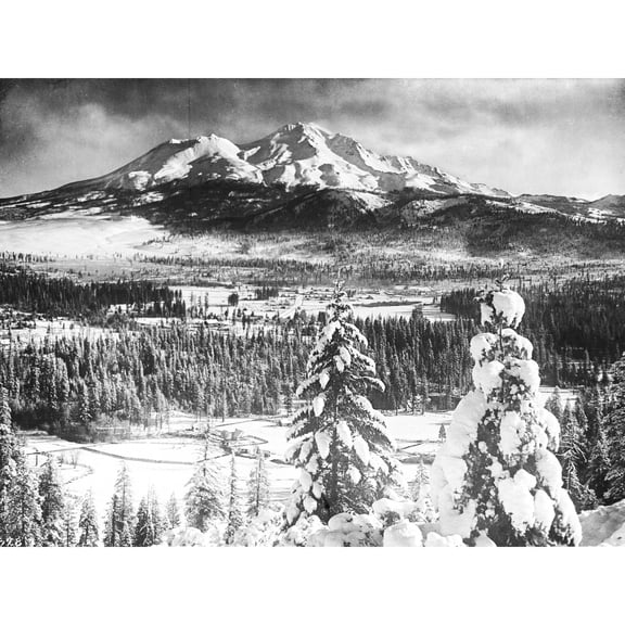 CHS Sisson Town Mount Shasta Winter 1900 Photo Extra Large XL Wall Art Poster Print