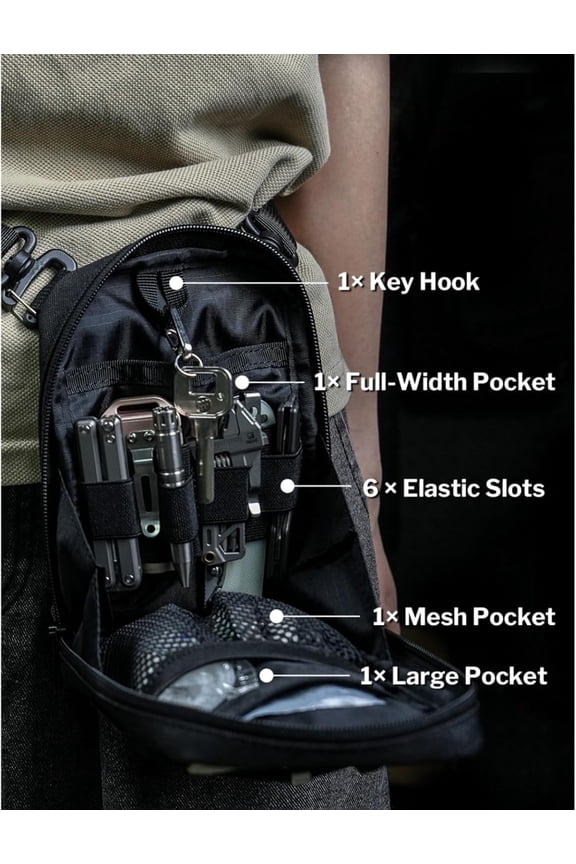 CHS3 Tactical Utility Pouch Organizer, Molle EDC Waist Pouch, Shoulder Bag with Adjustable Strap, EDC Sling Bag, Tactical Fanny Pack for Men$$Other