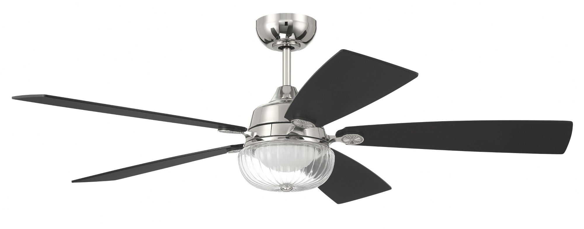 CHS52PLN5 Craftmade Lighting Chandler - 5 Blade Ceiling Fan with Light Kit In Traditional Style-16.37 Inches Tall and 52 Inches Wide-Polished Nickel