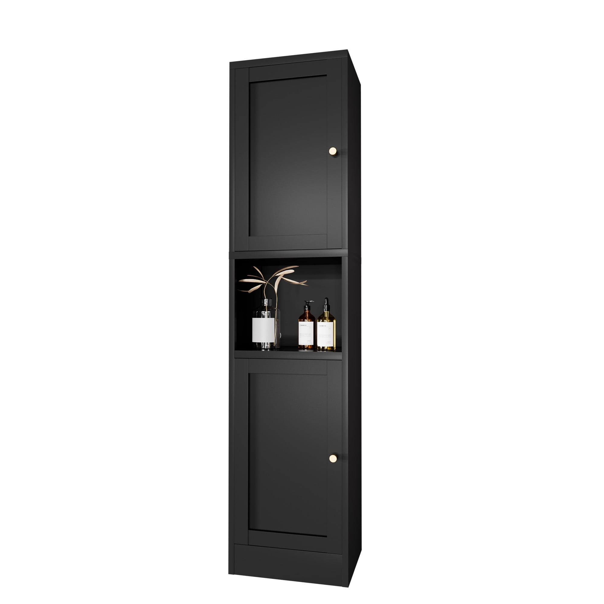 CHSHIN 67" H Black Metal Bathroom Storage Cabinet,6-Tier Narrow for ...