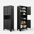thumbnail image 1 of CHSHIN 69"H Modern Metal Pantry Storage Cabinet with Shelves for Home,Kitchen,Black(Width:27.6"), 1 of 7