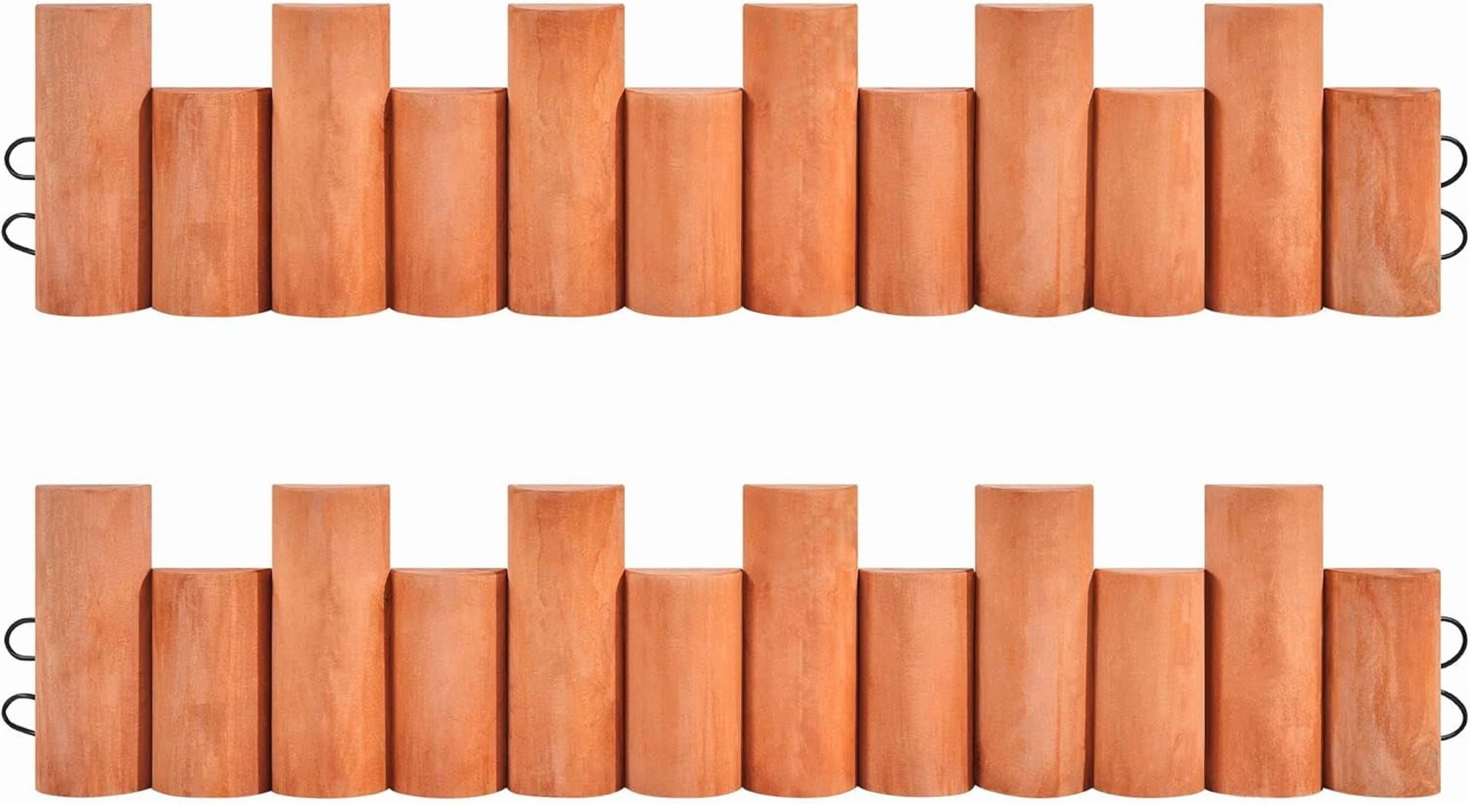 CHTER 2pcs Garden Wooden Short Fence,Outdoor Landscape Edging Flexible Decorative Border, No-Dig Wood Fences for Spring Yard Patio Pathway Lawns Courtyard Maintenance - 66in