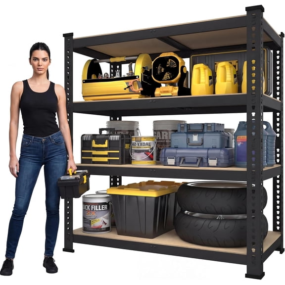 CHTER 40" W x 20" D x 59" H Heavy Duty Storage Shelves, 4 Tier Adjustable Garage Shelving Unit, Metal Organizer Shelf Utility Rack for Warehouse Pantry Closet Kitchen, Black