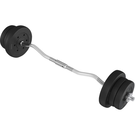 CHTER 55lb Barbell Dumbbell Weight Set Gym Lifting Exercise Workout Bar Curl Bar