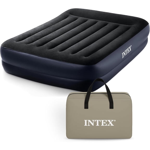 CHTER Air Mattress, 64123ED Dura-Beam Plus Pillow Rest Fiber-Tech Queen Size Built-in Electric Pump 16.5in Bed Height 600lb Weight Capacity
