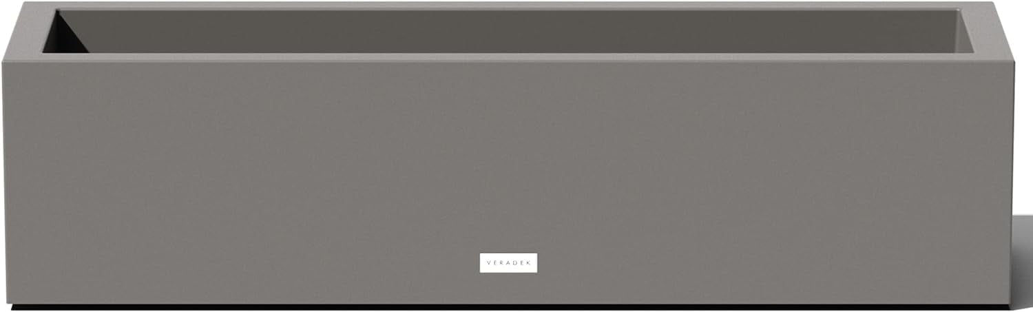 CHTER Block Series Window Box Planter - Rectangular Flower Pot for Indoor or Outdoor Window Sill/Balcony | All-Weather Use with Drainage Holes | Modern Décor for Succulents, Herbs, Small Plants