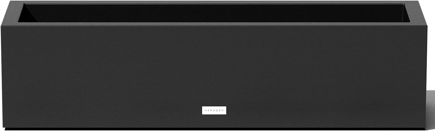 CHTER Block Series Window Box Planter - Rectangular Flower Pot for Indoor or Outdoor Window Sill/Balcony | All-Weather Use with Drainage Holes | Modern Décor for Succulents, Herbs, Small Plants