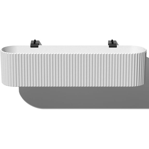 CHTER Demi Series Railing Planter - Hanging Planter Box for Windowsill/Balcony | Plastic-Stone Composite w/Railing Bracket | Modern Dcor for Flowers