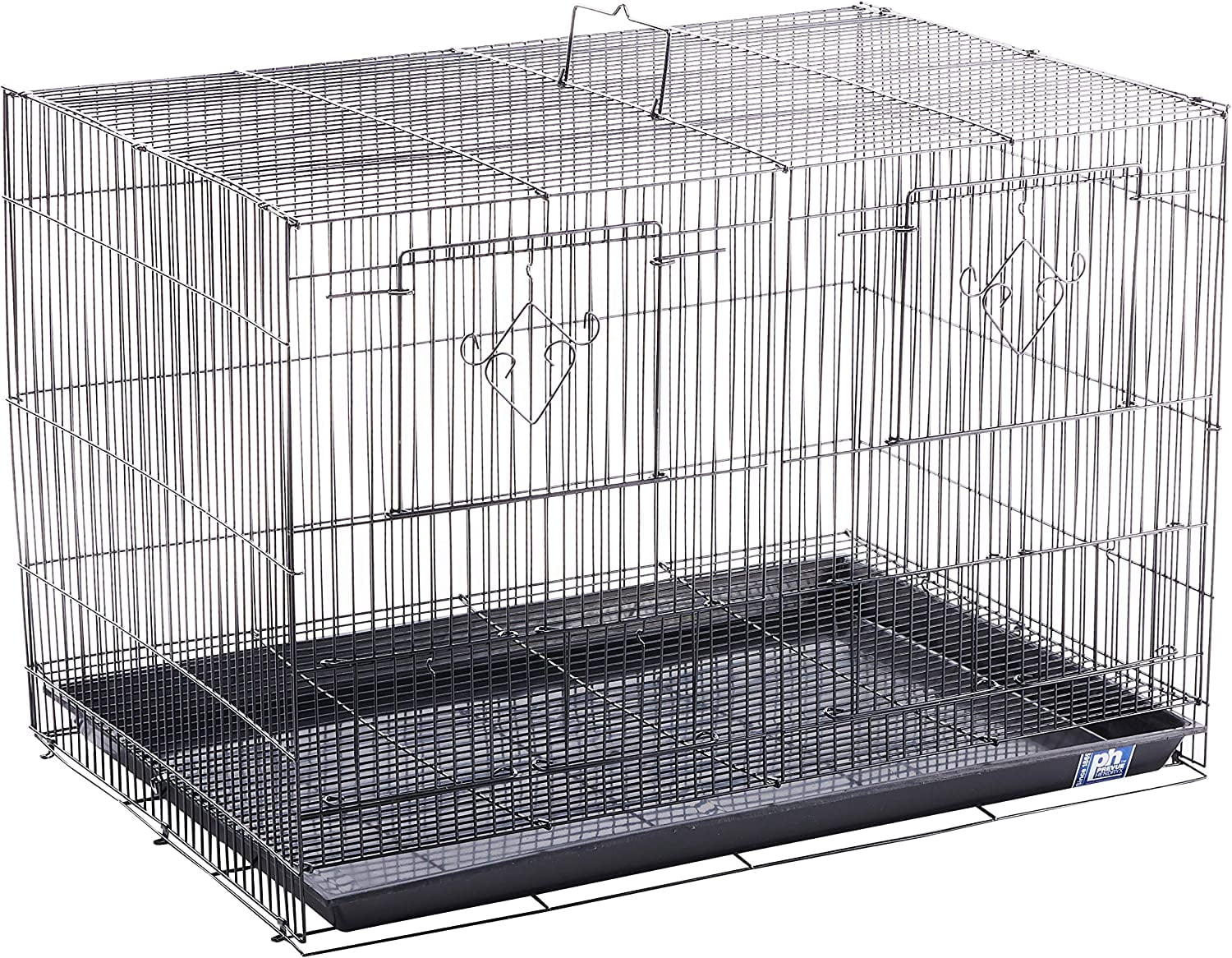 CHTER Divided Flight Cage - Large Flight Cage for Small Birds, Stand Alone Enclosure with Divider, Designed for Exercise & Activity, Durable Metal Wire Frame - Black