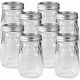 thumbnail image 1 of CHTER Glass Flute Mason Jar, Regular Mouth, Pint Size, 16 OZ (Pack of 8), 1 of 7