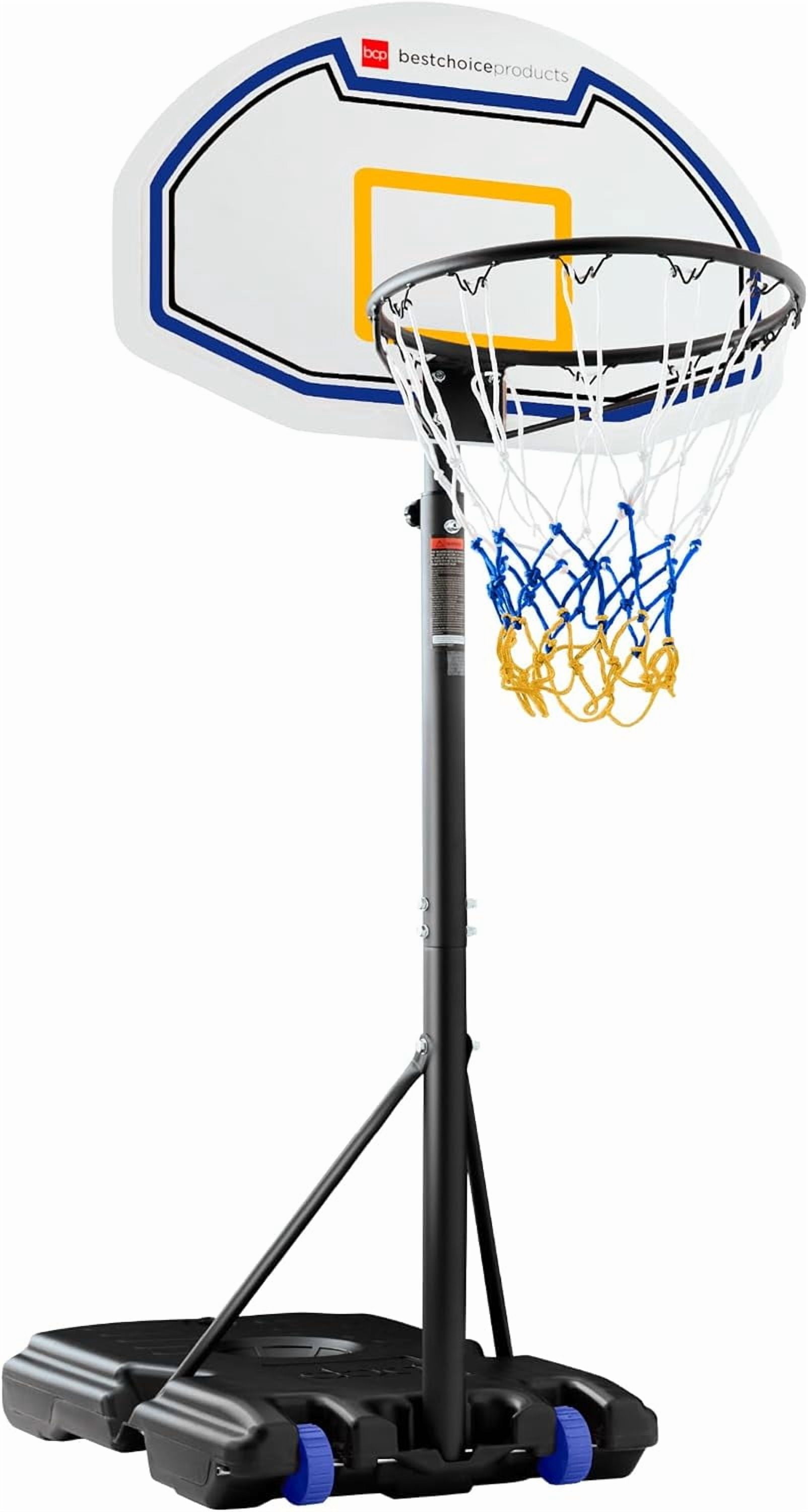 CHTER Kids Height-Adjustable Basketball Hoop, Portable Backboard Set w/ 2 Wheels, Fillable Base, 70.5in to 82.3in Tall