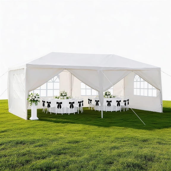 CHTER Outdoor Party Tent, Patio Canopy Tent Gazebo with Removable Sidewalls Instant Event Tent for Cater Events Wedding Birthday Pavilion Beach BBQ(10'x20')
