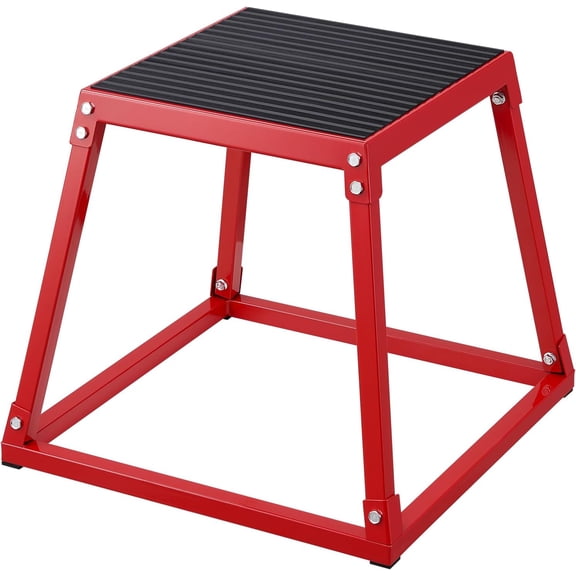 CHTER Plyometric Jump Box, 18 Inch Plyo Box, Steel Plyometric Platform and Jumping Agility Box, Anti-Slip Fitness Exercise Step Up Box for Home Gym Training, Conditioning Strength Training
