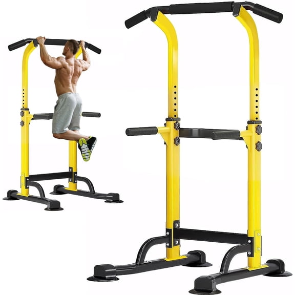 CHTER Power Tower Pull Up Bar Station, Free Standing Pull Up Rack Dip Station for Home Gym, Height Adjustable Home Strength Training Fitness Workout Equipment