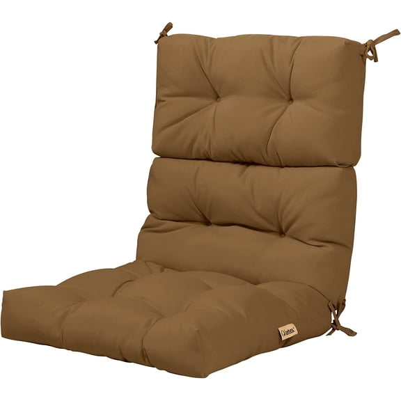 CHTER Tufted Patio Cushion, Outdoor High Back Chair Pads 4.5 Inch Thick, with 4 String Ties, Patio Seat Cushion for Swing Bench Wicker Furniture, Indoor Floor Cushion