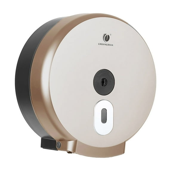 CHUANGDIAN Wall-mounted Bathroom Tissue Dispenser Round Paper Towel Holder Paper Towel Dispenser Storage Box for Big Paper Towel Roll