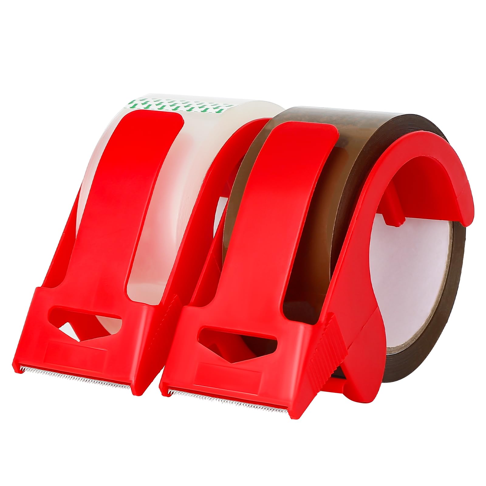 CHUANGSEED Clear and Brown Packing Tape with Dispenser 2.7mil x 1.88