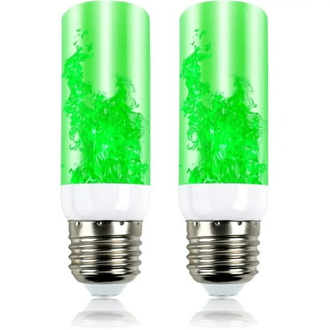 CHUANK 2 Pack LED Flame Effect Light Bulbs, 3 Mode Colorful Fire Flickering Decorations,E27 Base 5W Upside Down Simulated Flicker Lamp, for Christmas Halloween Party