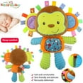 thumbnail image 1 of CHUANK Baby Tags Toy, Tags Security Blanket Elephant Stuffed Toy, Baby Plush Sensory Tag Toy with Ribbons & Rattle,Baby Gifts for Newborns,Infant, 1 of 8