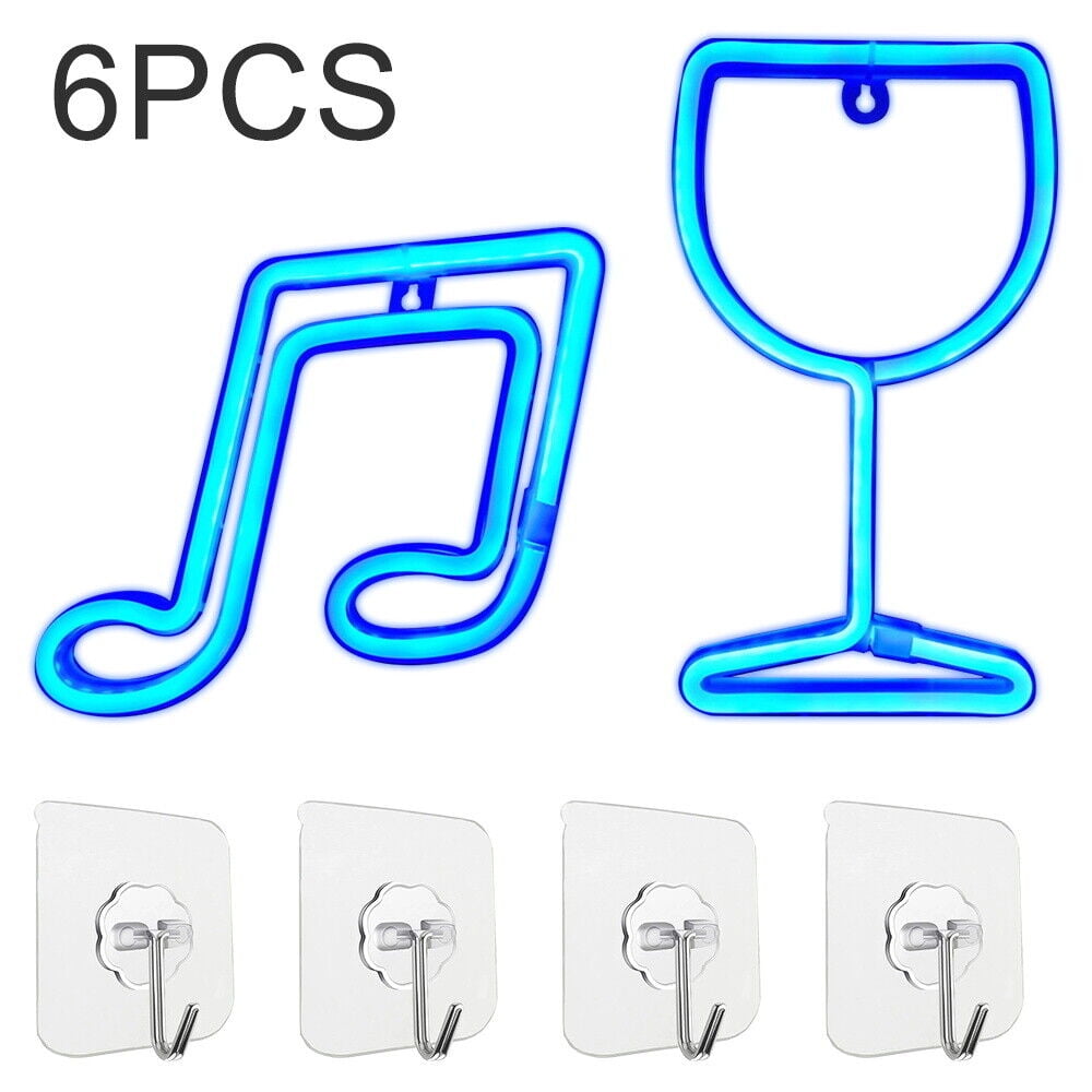 CHUANK Neon Sign Wine Glass Lights LED Neon Light USB Battery Powered