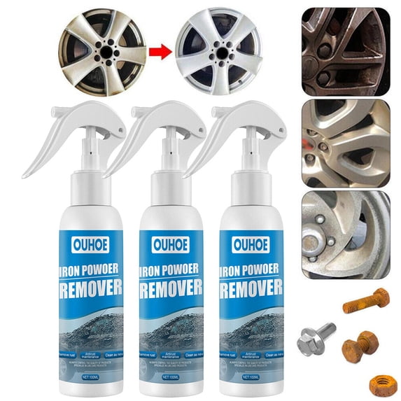 CHUAYA Car Rust Removal Spray, Iron Power Remover, Car Rust Removal Spray, Car Iron Remover Spray, Iron Powder Remover for Car