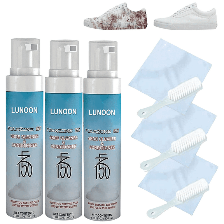TiLLOw Foamzone 150 Shoe Cleaner,White Shoe Stain Remover Foam Cleaning  Spray Solution,FC150 Shoe Cleaner Foam Kit
