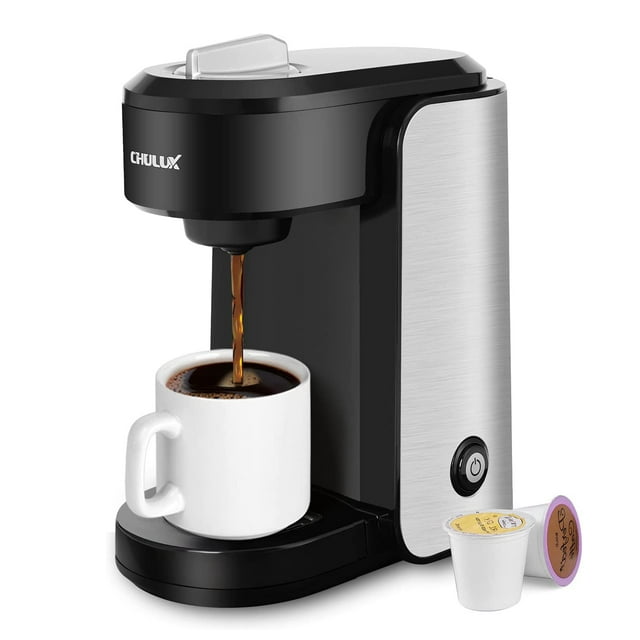 CHULUX 1000W Single Serve Coffee Maker, Stainless Steel One Cup Coffee