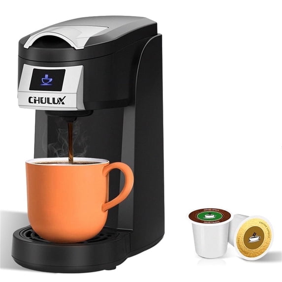 CHULUX Classic Single Serve Coffee Maker for K-pod, 12 Ounce Coffee Machine for Home, Black