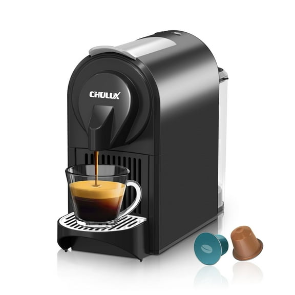 CHULUX Mini Espresso Machine for Italian Capsule, Coffee Maker for Espresso and Lungo, Black