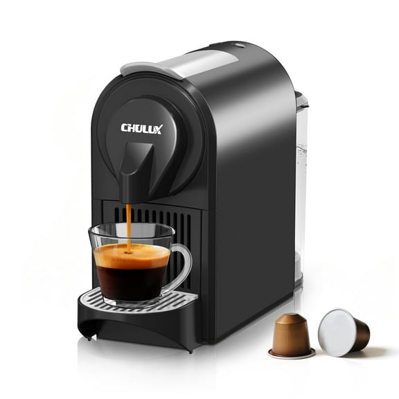CHULUX Mini Espresso Machine, 20 Bar Single Cup Coffee Maker, Dual Brew Modes for Espresso and Lungo, 1400W Fast Brewing, Mystic Black (Upgrade Model)