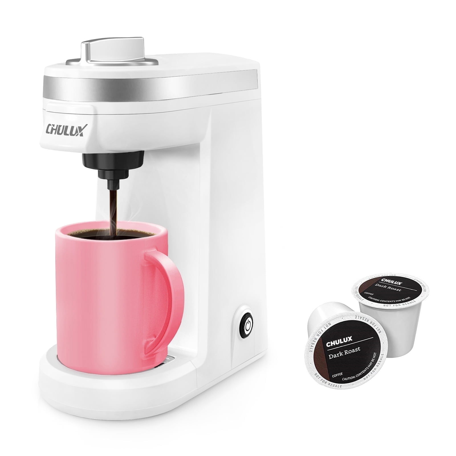 CHULUX Single Serve Coffee Maker Pink 4.33 inch compact brew