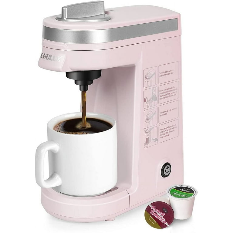 CHULUX Single Serve Coffee Maker,One Button Operation with Auto