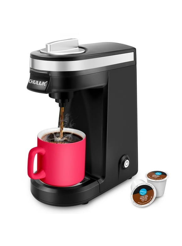 CHULUX Small Single Serve One Cup Travel Coffee Maker Machine for K-Cup Capsule & Ground Coffee, New
