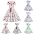 thumbnail image 1 of CHUMUD 1950s Dresses for Women Vintage Rockabilly Retro Short Sleeve Bow Tie Midi Dress Cocktail Party Evening Prom Gown Summer Casual, 1 of 6
