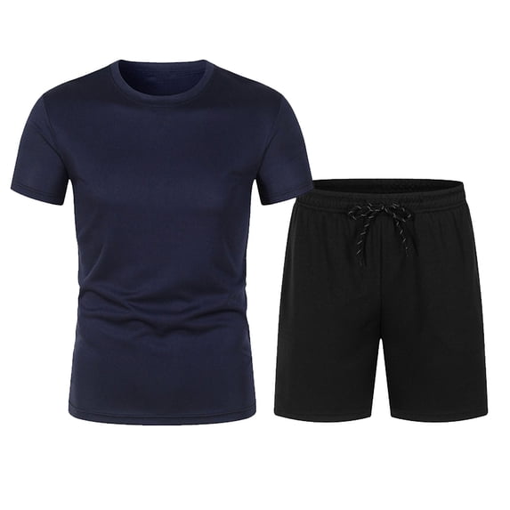 CHUMUD 2 Piece Sets for Men Crew Neck Short Sleeve T Shirts and Drawstring Shorts Mesh Set Workout Clothes Athletic Set Basketball Football Training Running Gym Summer Trendy Casual Outfits