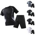 thumbnail image 1 of CHUMUD 2 Piece Sets for Men Dry Fit Crew Neck Short Sleeve T Shirts and Eastic Waisted Shorts Workout Clothes Athletic Set Basketball Football Running Gym Summer Outfits (Avail for Big and Tall), 1 of 7
