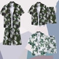 thumbnail image 1 of CHUMUD 2 Piece Sets for Men Summer Outfits Hawaiian Matching Set Tracksuit Tropical Graphic Button Down Collared Short Sleeve Shirts and Drawstring Shorts Casual Beach Vacation, 1 of 5