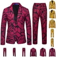 thumbnail image 1 of CHUMUD 2 Piece Sets for Men Button Notched Lapel Suit Jacket Casual Business Jackets Sports Coats Slim Fit Blazer with Long Pants, 1 of 9