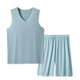 thumbnail image 1 of CHUMUD 2 Piece Sets for Men Summer Outfits Workout Tank Tops Sleeveless Mesh Muscle Gym Shirt Quick Dry Elastic Waisted Shorts Tracksuits, 1 of 3
