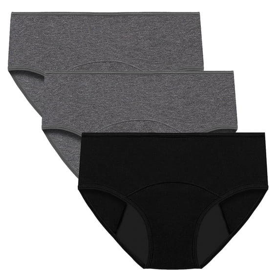 CHUMUD 3 Pack Underwear for Women Absorbency Period Underwears Leakproof Panties Postpartum Menstrual Mid Waisted Briefs