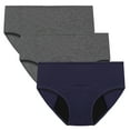thumbnail image 1 of CHUMUD 3 Pack Underwear for Women Absorbency Period Underwears Leakproof Panties Postpartum Menstrual Mid Waisted Briefs, 1 of 9