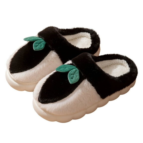 CHUMUD Adult Cute Plush Slippers Fuzzy Warm House Shoes Lightweight Soft Foldable Flat-soled Indoor Slippers for Men and Women