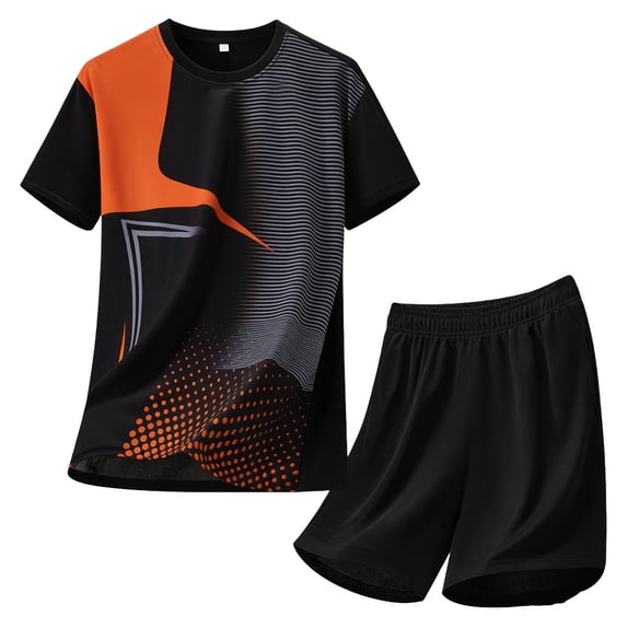 CHUMUD Athletic Outfits Sets for Men Shorts and Short Sleeve T Shirts Running Dry Fit Mesh Gym Clothes Workout Outfit (Avail in Big & Tall)