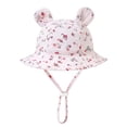 thumbnail image 1 of CHUMUD Baby Sun Hat, Infant Bucket Hat with Bear Ears, Cotton Muslin Toddler Beach Hat with Chin Strap, 0-12 Months, 1 of 6
