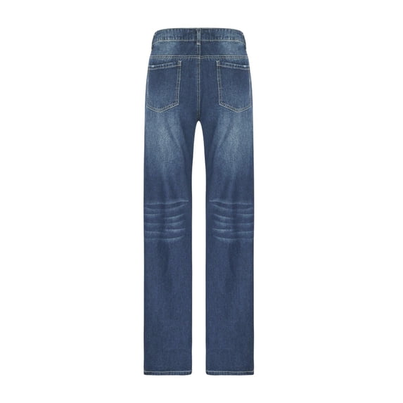 CHUMUD Baggy Jeans for Women Trendy Straight Leg Denim Pants Low Rise Retro Stretchy Pants