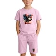 thumbnail image 1 of CHUMUD Boys 4th of July Shorts Sets 2 Piece Eagle Soaring Graphic T-Shirt & Pull on Elastic Shorts Red White Blue Tees Stars Stripes Shirts Kids American Flag Clothes Size 4-13, 1 of 9